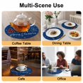 thumbnail image 2 of Navy Blue Christmas Round Placemats Set of 6, Braided Polypropylene Place Mats, Xmas Tree Winter Snowflake Washable Table Mats for Kitchen Dinner Holiday Wedding Party Coffee Table Decoration 15", 2 of 9