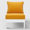 thumbnail image 2 of WestinTrends Avalon Outdoor HDPE Deep Seating Modular Armless Patio Chair with Patio Cushions, White/Yellow, 2 of 13