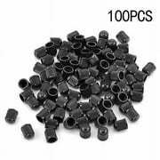 Leke 100pcs Black Plastic Tire Wheel Rims Stem Air Valve Cap Cover for Car Truck Bike