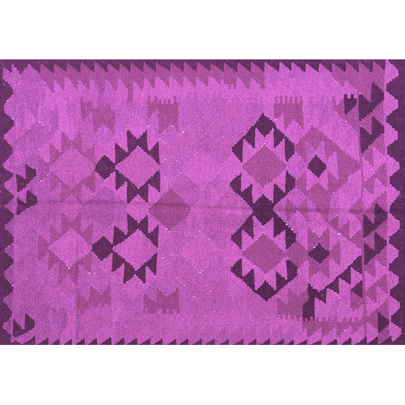 Ahgly Company Indoor Rectangle Southwestern Purple Country Area Rugs, 8' x 12'