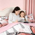 thumbnail image 4 of Homewish Pink Butterfly Twin Comforter Sets for Girls, Glitter Leopard Print Bedding Set, Pink Reversible, 2-Piece 1 Comforter and 1 Pillowcase, 4 of 6