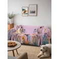 thumbnail image 6 of Easter Bunny Couch Cover, Pink Rabbit Spring Flowers Leaves Rustic Plants Sofa Cover Blanket for 2 Seat Cushion, Sectional Sofa Slipcover Furniture Protector for Living Room Bedroom 71''x102'', 6 of 9