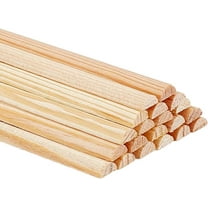 30pcs Split Wood Dowel Rods 7.87x0.24 Inch Unfinished Half Round Dowel Rod Wood Sticks