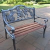 Oakland Living Animal Band Kiddie Cast Iron and Wood Bench - Antique Pewter