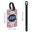 thumbnail image 3 of WIRESTER Customized Personalized Text PU Leather Luggage Tags for Travel Suitcase Baggage - Watercolor Flower Background & Rupture Extrude Line Text Font, 3 of 7