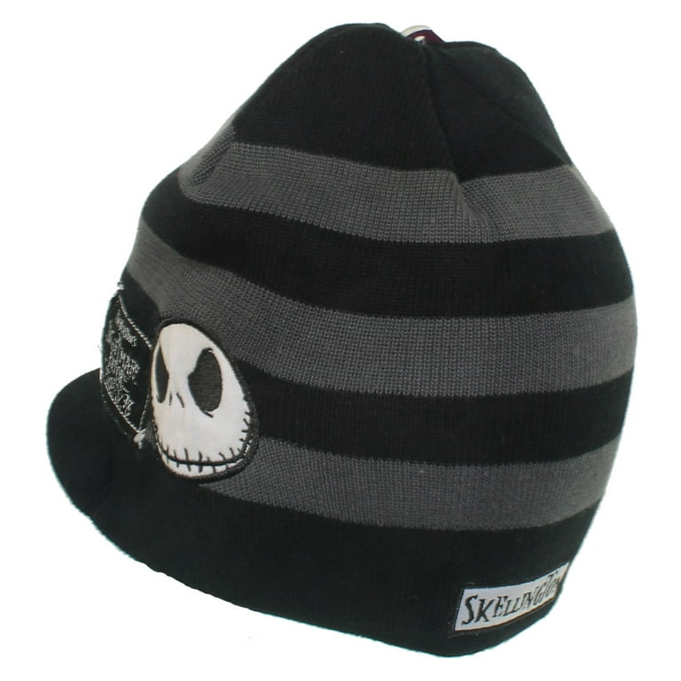 JACK SKELLINGTON - Black Grey - VISOR KNITTED BEANIE