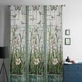 thumbnail image 5 of Teal Spring Floral Semi Sheer Curtains Drapes for Living Room, Bedroom, French Doors Window 84 Inches Long, Summer Butterfly Farmhouse Rod Pocket Chiffon Curtain Drapery Voile Draperies Panel, 5 of 6