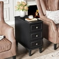 thumbnail image 4 of Tribesigns Solid Wood End Table, Fully Assembled Narrow Side Table with Drawers, Pre-Assembled Nightstand Slim Bedside Table for Small Spaces, Living Room, Bedroom, 4 of 8