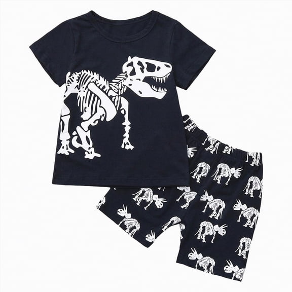 Leey-World Toddler Boy Shorts Set - 2 Piece Short Sleeve Graphic Tees and Stretch Shorts for Boys - Toddler Summer Clothes Boys Outfit Sets Size 14(White,7-8 Years)