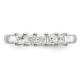 thumbnail image 4 of 14K White Gold Ring Band Wedding Diamond Square 5-Stone , Size 6, 4 of 6