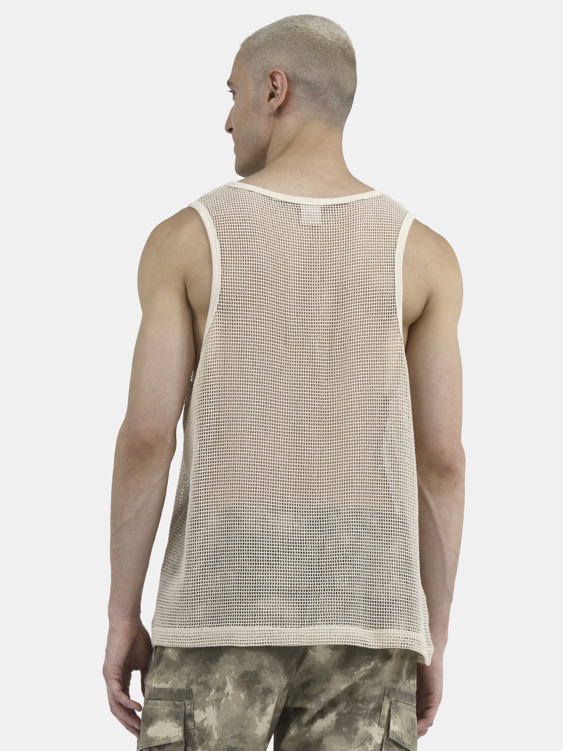 No Boundaries Men's & Big Men's Open Knit Boxy Fit Tank Top, Sizes XS-3XL