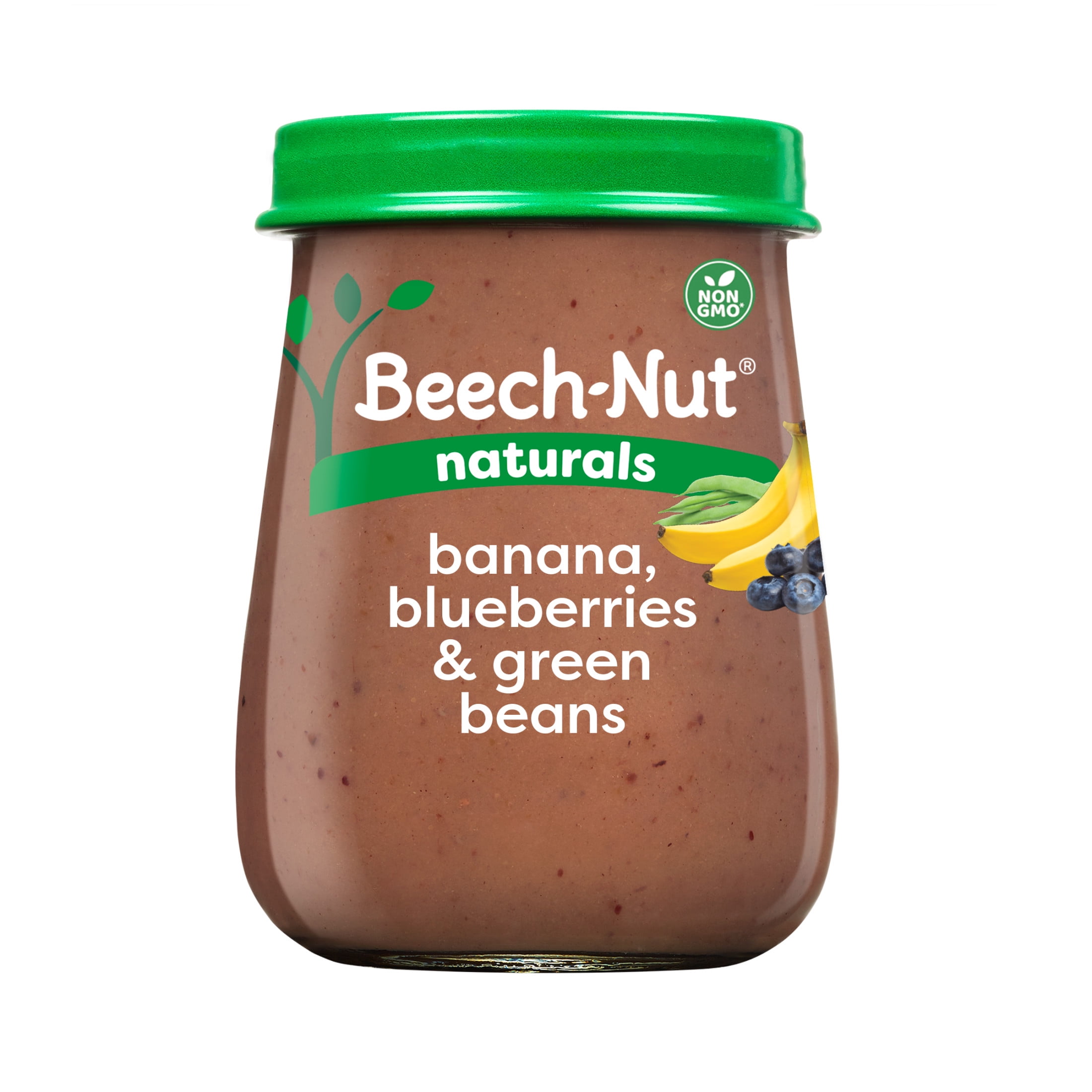 (10 pack) Beech-Nut Naturals Stage 2 Baby Food, Banana Blueberries & Green Beans, 4 oz Jar