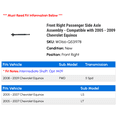 thumbnail image 2 of Front Right Passenger Side Axle Assembly - Compatible with 2005 - 2009 Chevy Equinox 2006 2007 2008, 2 of 2
