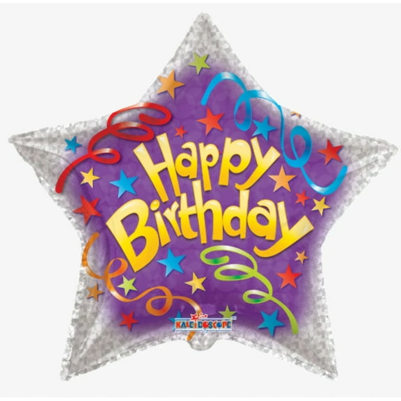 36" BIRTHDAY STAR & STREAMERS Balloon   Large Shape Foil Mylar Balloon  Party Supplies Decorations Foil Mylar Balloon