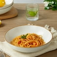 thumbnail image 2 of Famiware Jupiter 4-Piece Stoneware 30 oz Pasta Bowls Sets, White, 2 of 7