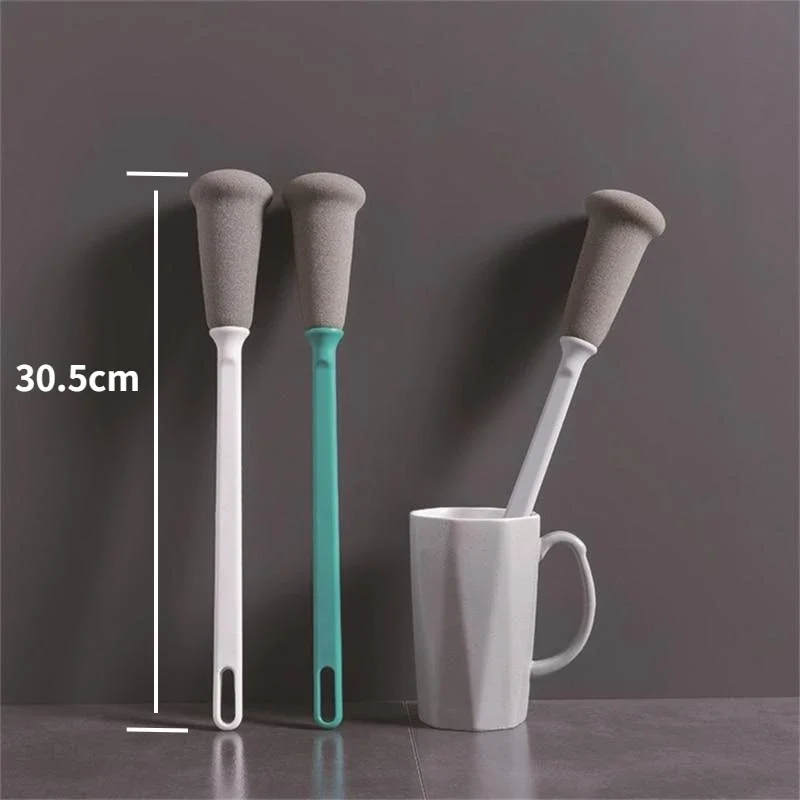 Long Handle Sponge Bottle Brush Flexible Cleaning Tool for Narrow Neck Cups and Jugs Kitchen Use