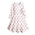 thumbnail image 4 of XEGLSBU Girls Dresses Size 8-10 Cute Floral Long Sleeve Dress for Girls Kids Midi Dress for Ages 6 14 for and Everyday Wear Dresses for Girls h-White Size 4-5 Years, 4 of 5