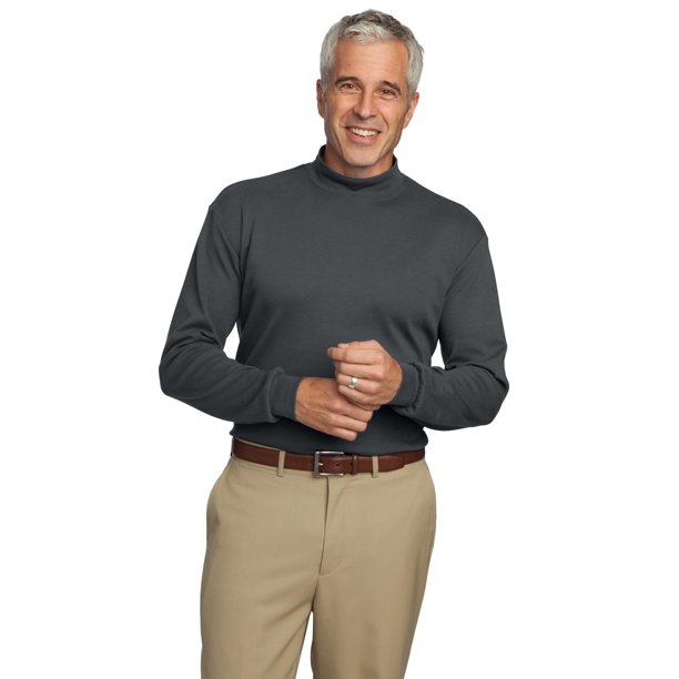 port authority interlock knit mock turtleneck