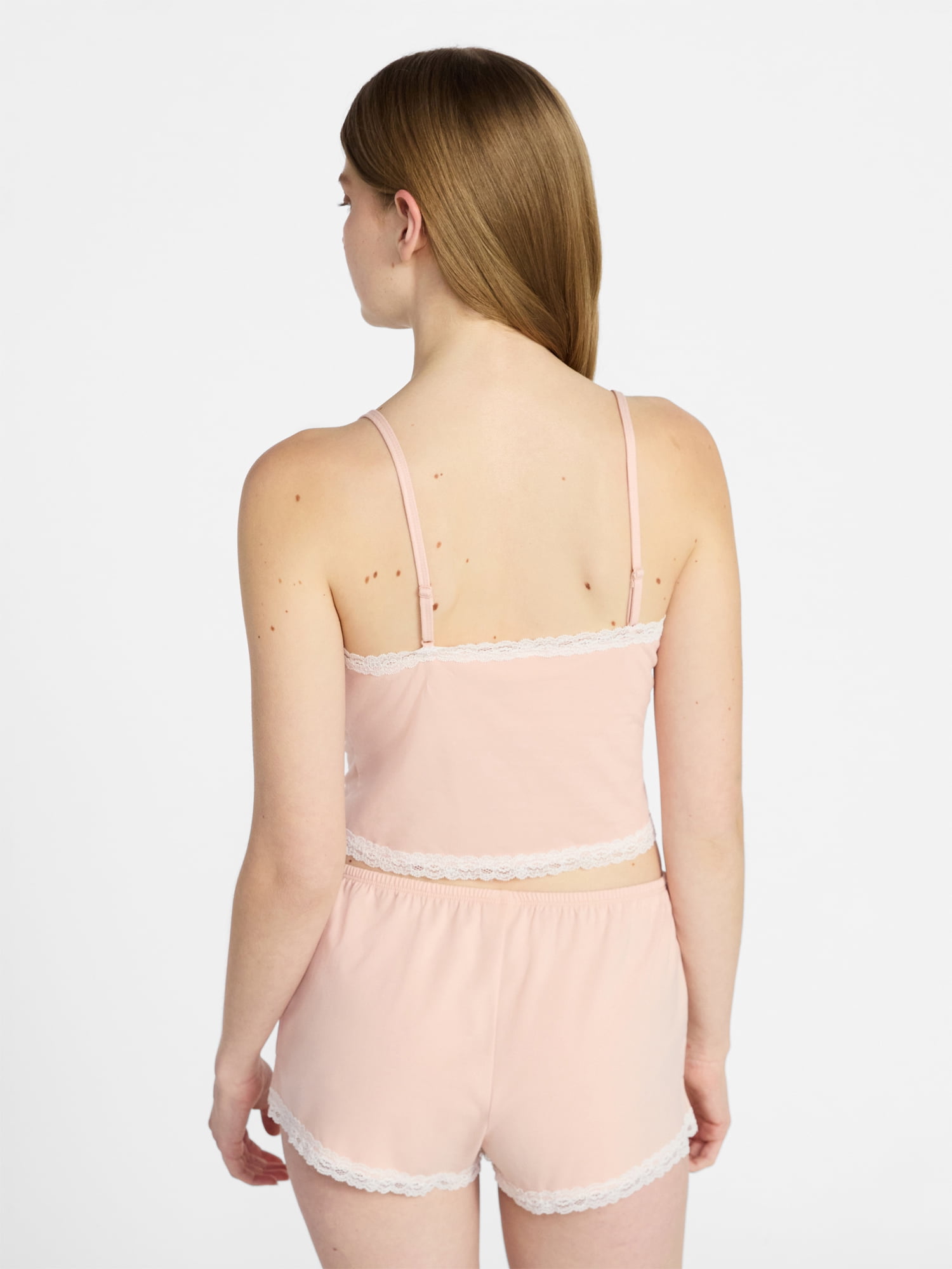 No Boundaries Single Jersey Lace Sleep Cami Top, Women's XXS-3X