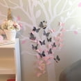 thumbnail image 3 of 48 piezas DIY espejo mariposa combinación 3D mariposa pared calcomanía arte de la pared decoración, 3 of 5