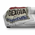thumbnail image 2 of Georgia Soft Flannel Fleece Throw Blanket, Welcoming Sign Illustrated in a Grunge Layout, Cozy Plush for Indoor and Outdoor Use, 50" x 60", Ivory Dark Pink, by Ambesonne, 2 of 5