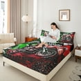 thumbnail image 3 of Manfei Dirt Bike 3pcs Twin Sheet Sets,Extreme Sports Twin Fitted Sheet,Geometric Plaid Breathable Flat Sheet,Honeycomb Room Decor, 3 of 6