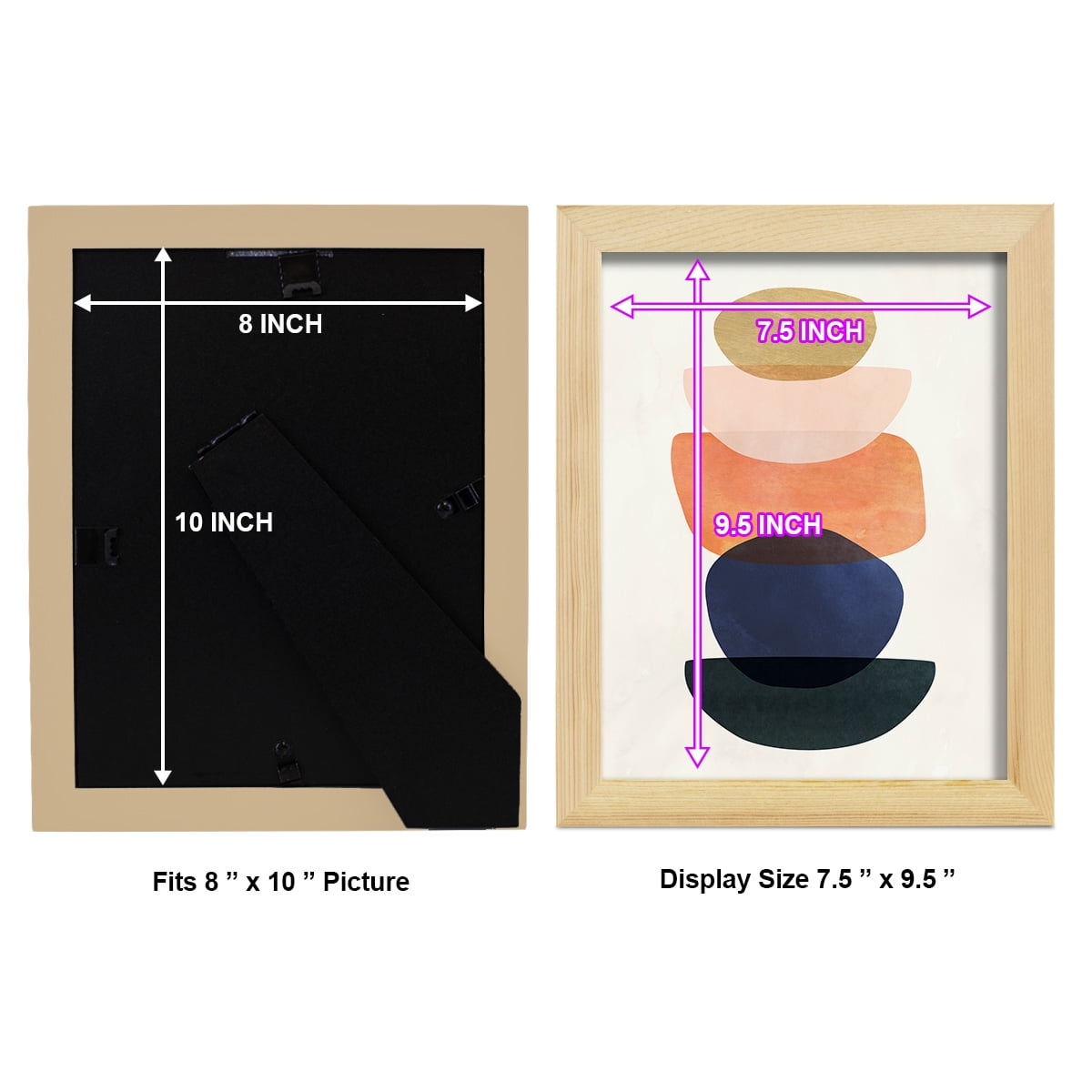 Mod Pods II -Framed Print w/glass-Natural Wood