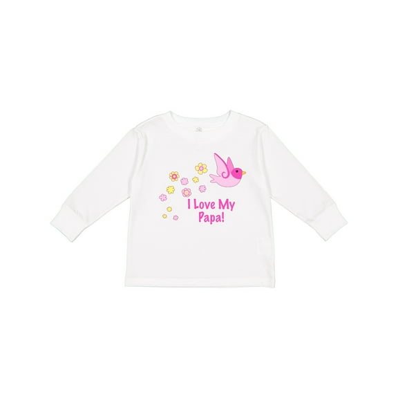 Inktastic I Love My Papa Girls Long Sleeve Toddler T-Shirt