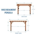 thumbnail image 3 of Backyard Discovery Beaumont 14'x12' Cedar Wood Patio Pergola Kit, Trellis Roof, PowerPort, 3 of 11
