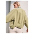 thumbnail image 6 of Womens Fuzzy Fleece Jacket Button Down Coats Casual Winter Warm Outwear with Pockets Avocado Green M, 6 of 7