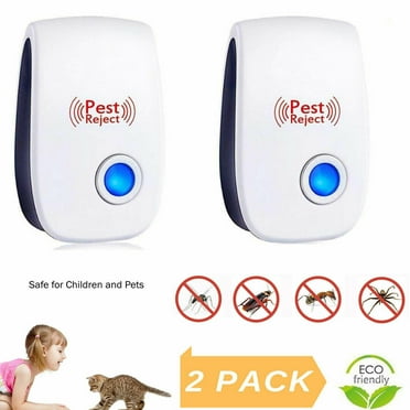2-Pack Ultrasonic Pest Repeller Electronic Plug In Control Repellent Reject Mice Bug