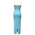 thumbnail image 4 of OSOLU Solid Color Women Summer Spaghetti Straps Floral Maxi Dress Bodycon Party Wedding Guest Dress Stylish Sundress Dresses For Women 2025 Elegant Classy, 4 of 5