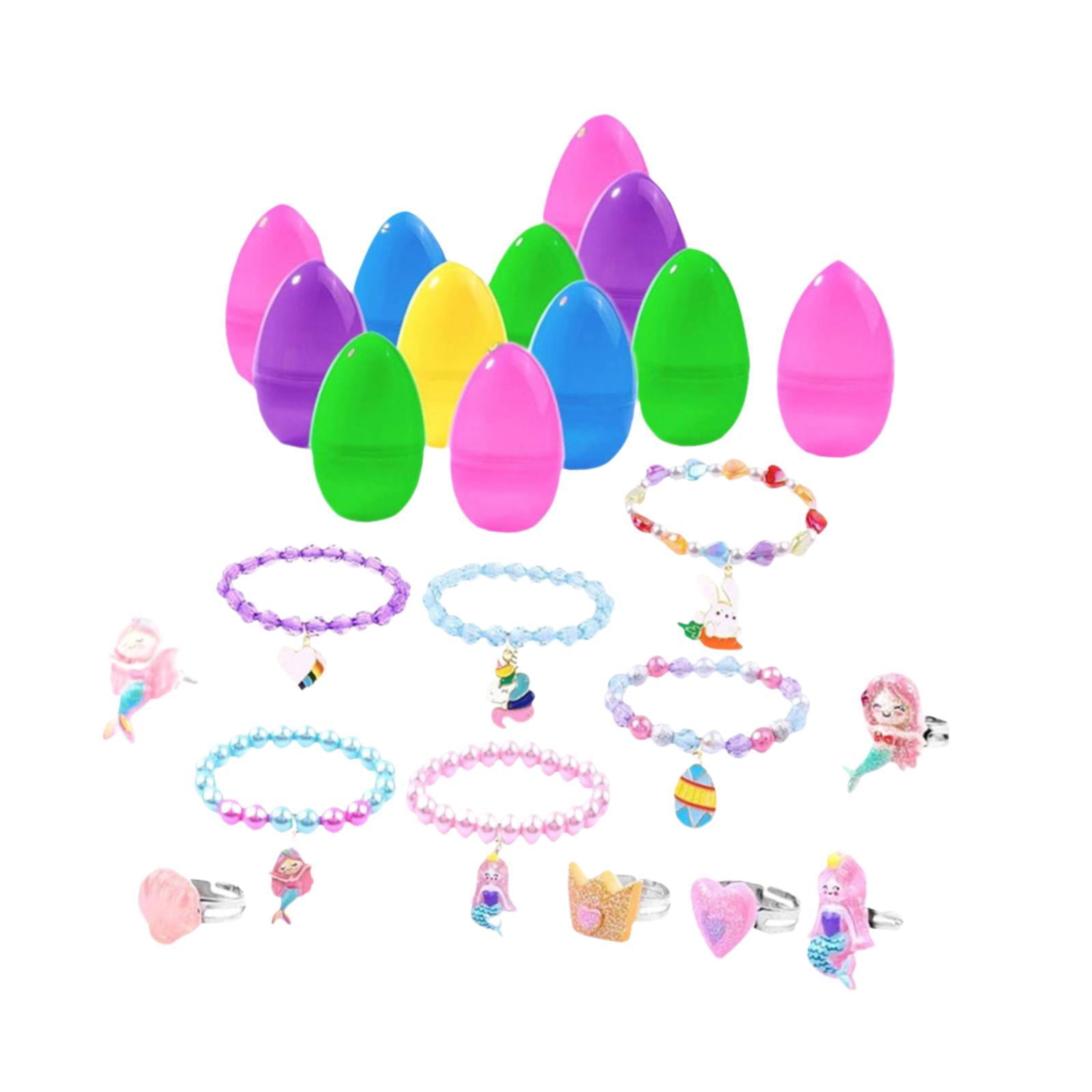 Sharprepublic Easter Basket Stuffers Prefilled Easter Eggs Colorful Decor Gifts Toys Funny Fun 6 Rings 6 Bracelets