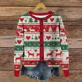 thumbnail image 2 of Wiyuqeen Women's Christmas Knit Cardigans Crewneck Button Down Ribbed Cardigans Long Sleeve Xmas Reindeer Print Jacket Coats, 2 of 5