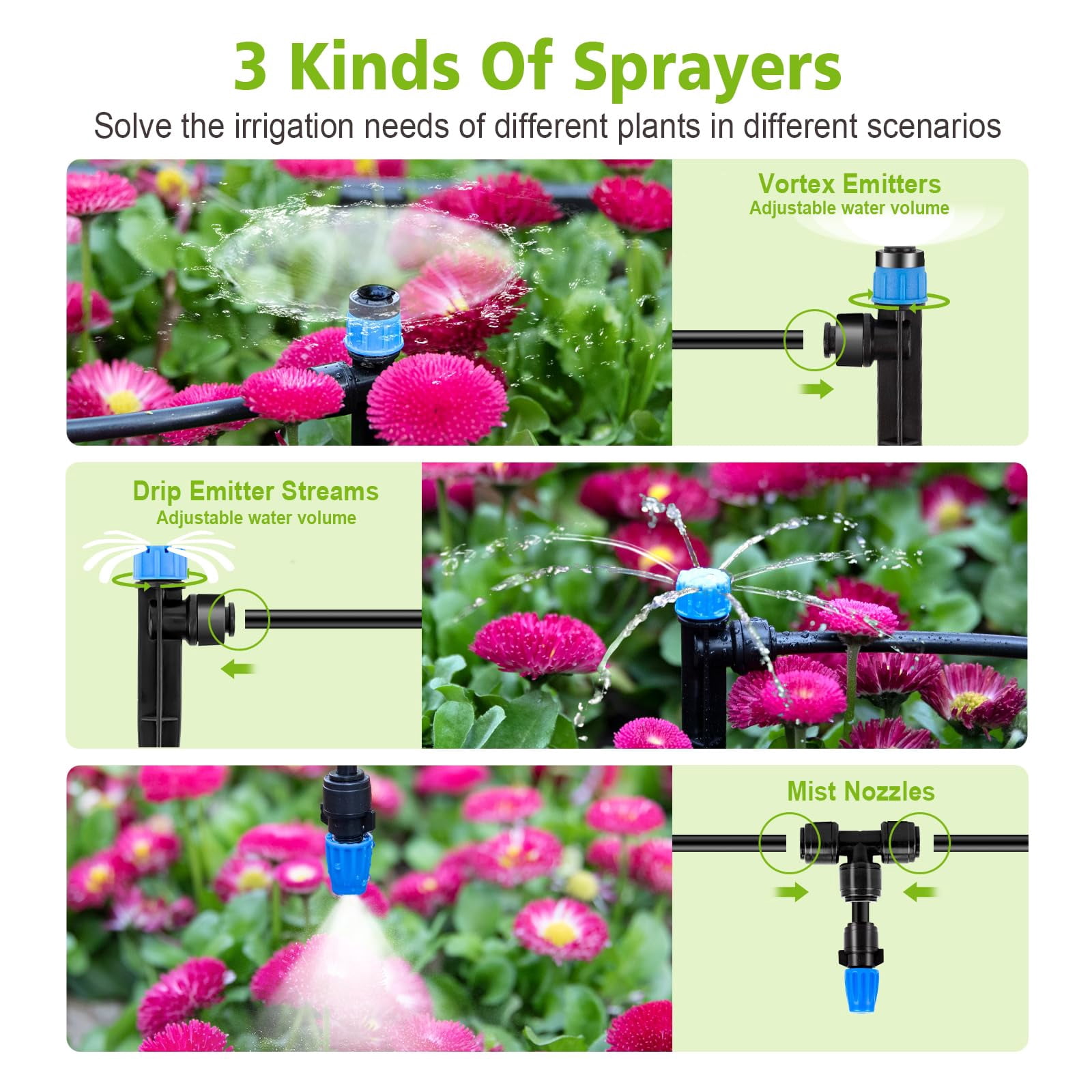 2026New 230FT Quick-Connect Drip Irrigation System Kit Automatic Garden Watering Misting System for Greenhouse Yard Lawn