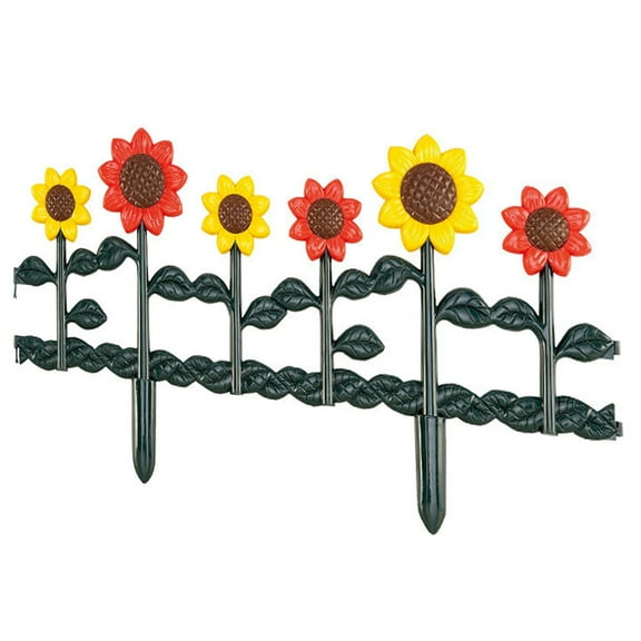 Masteelf Garden Borders Edging Plant Fence Sunflower Fence Sun Flower 62.00X34.00X1.50CM