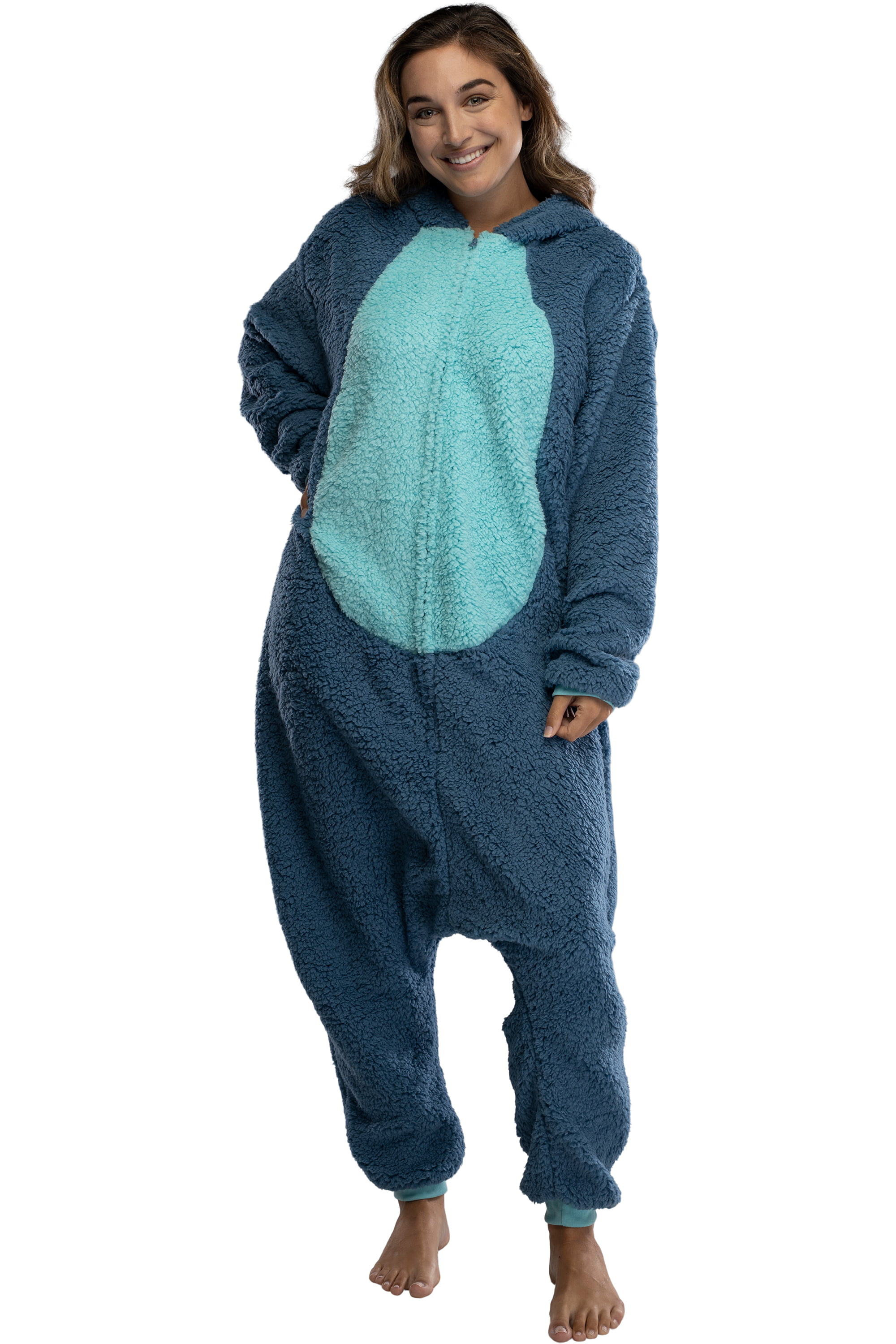  Disney Lilo & Stitch Adult Stitch Kigurumi Cosplay Costume  Sherpa Union Suit Pajama Outfit (S/M) Blue : Clothing, Shoes & Jewelry