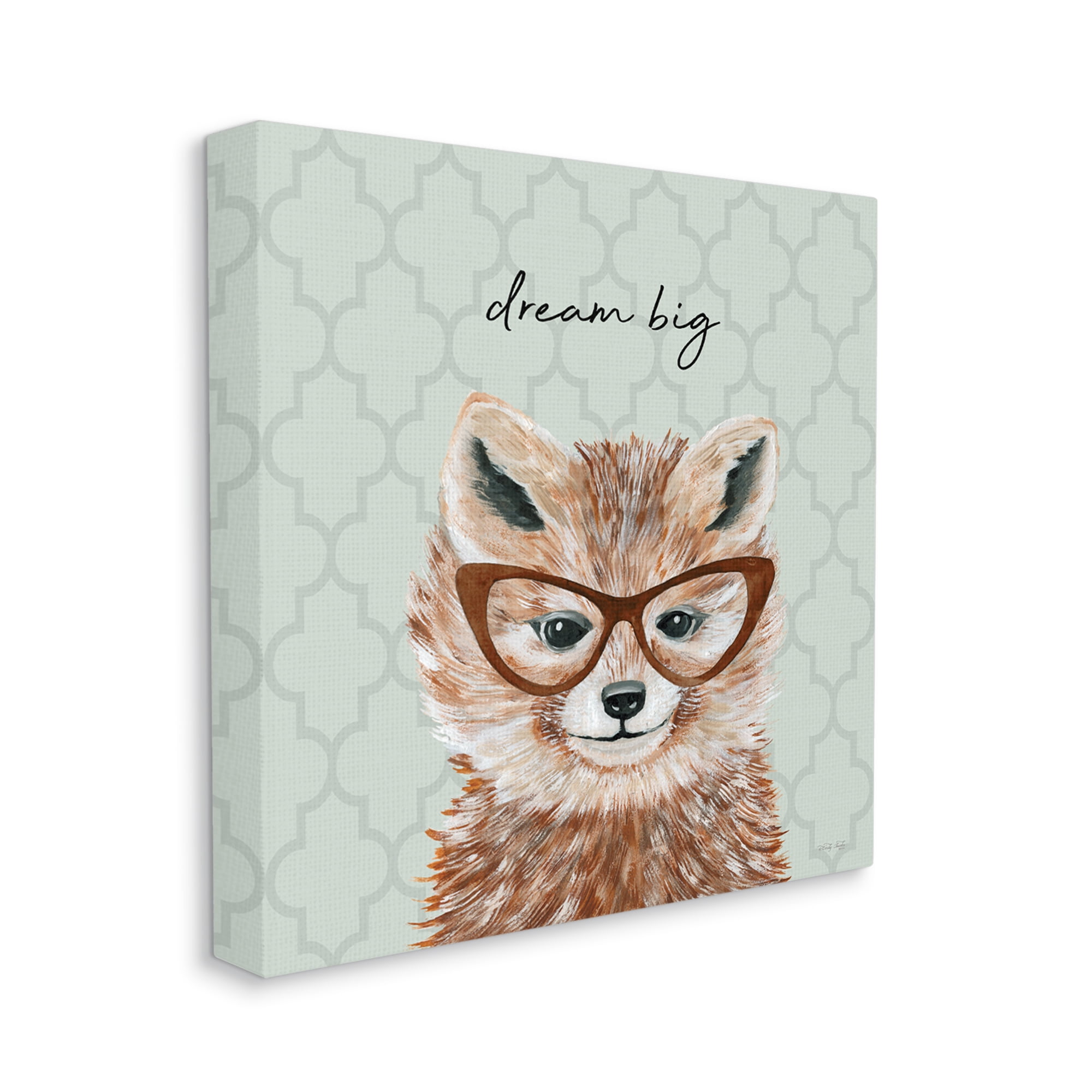 Stupell Dream Big Happy Fox Patterned Animals & Insects Painting Gallery Wrapped Canvas Print Wall Art