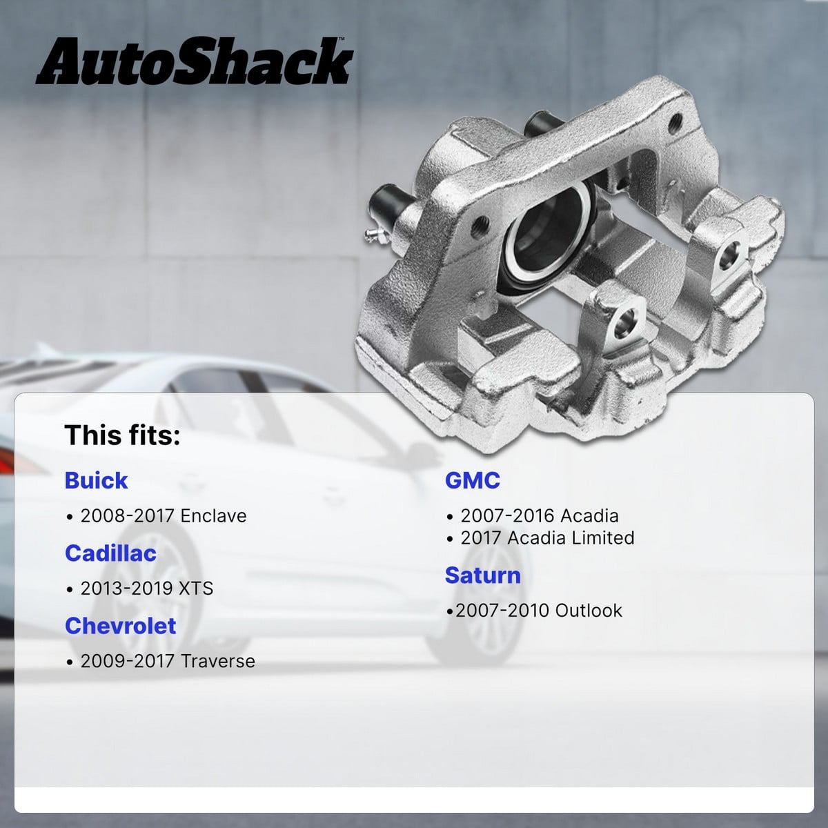 AutoShack Rear Brake Calipers for Chevrolet, GMC, Buick & Cadillac, Traverse 2009-2017 Acadia 2007-2016 Enclave 2008-2017 XTS 2013-2019 Acadia Limited 2017, AWD FWD V6 3.6L, Left and Right, Pair