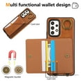 thumbnail image 4 of for Samsung Galaxy A13 4G Wallet Case with Card Slots, Hand Wrist Strap Rotate Ring Design, Finger Grip Ring PU Leather Magnetic Button Shockproof Purse Phone Cover for Galaxy A13 4G, Brown, 4 of 7