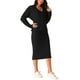 thumbnail image 4 of Conjuntos de suéter casual de otoño e invierno para mujeres INSPIRE CHIC, chaqueta de cuello en V, conjunto de dos piezas, faldas midi, conjunto de lounge, negro, 4 of 5