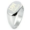 thumbnail image 1 of Sterling Silver Love the Here and Now Engraved Oval Flat Top Polished Ring, 1 of 1