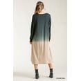 thumbnail image 6 of Ombre Front Knot Detail Long Sleeve Maxi Dress With Raw Hem S, 6 of 9