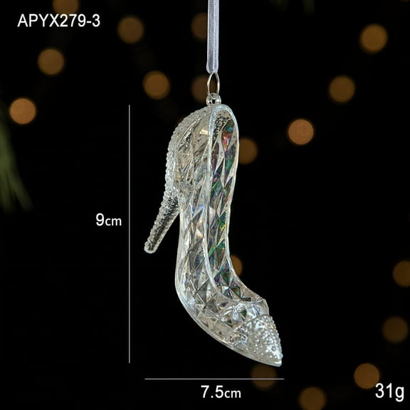 BERTDOMD Transparent High Heel Shoe Ornament for Christmas Tree Decoration Home Decor and Party Props Christmas Hanging Ornament
