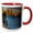 Red/White, variant on 3drose, Sailboat in Hudson River, View of Nyc Skyline, 11oz Two-tone Black Mug