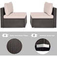 thumbnail image 5 of RELAX4LIFE 2-Piece Wicker Armless Sofa - PE Rattan Sectional Sofa Set w/Removable Cushions, All-Weather Sofa Chair Set for Porch, Balcony, Garden, Poolside, Outdoor Patio Sofa (Brown), 5 of 18