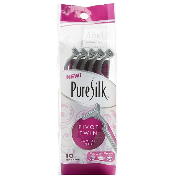 Pure Silk Premium Disposable Pivot Twin Razor, 10 Ct