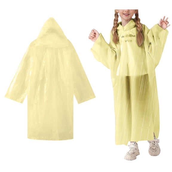 Raincoat for Girls Light Waterproof Rain Jackets Reusable Rain Ponchos with Hood Girls Rain Jackets Size One Size