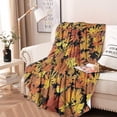 thumbnail image 2 of Autumn Fall Leaves Pattern Round Blanket,Comfortable Soft Flannel Throw Blanket,All Season,Warm Lightweight Blankets for Sofa Bed Couch Living Room Chair 47"x47", 2 of 5