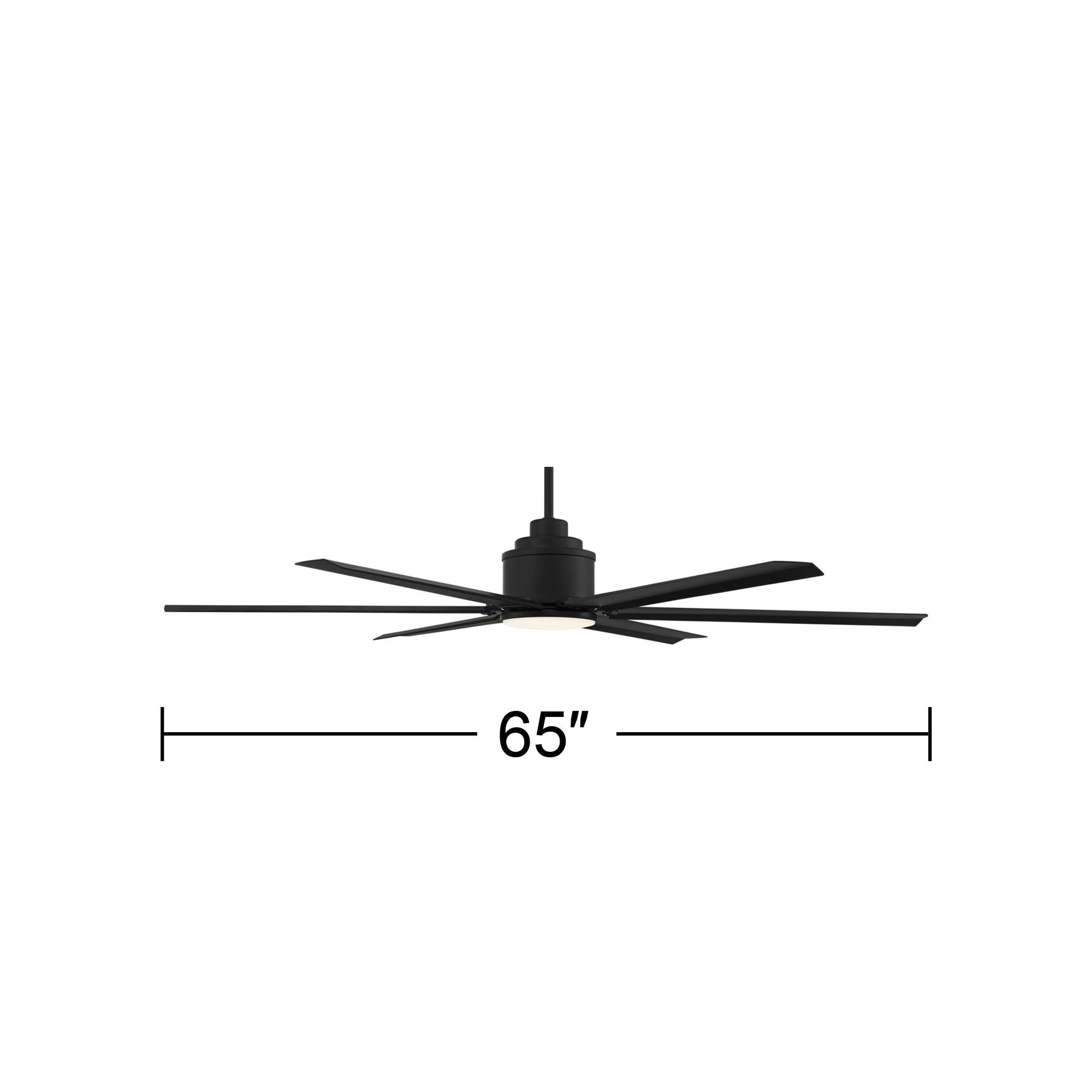 65" Casa Vieja Modern Industrial Outdoor Ceiling Fan with Dimmable LED Light Remote Control Matte Black Wet for Patio Exterior